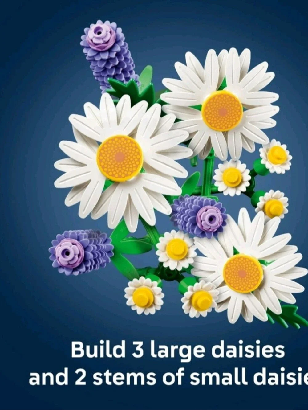 Lego White Daisy and Lavender Botanical Bouquet. NWT Ages 9+ 133 PCS No Vase Inc